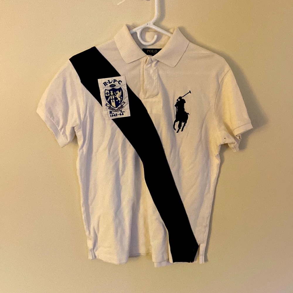 Polo by Ralph Lauren Men’s Short Sleeve White Navy Polo M Great Condition